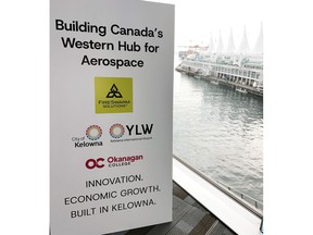 Leaders from the City of Kelowna, FireSwarm Solutions and Okanagan College announce their partnership at the 2026 UBCM Convention in Vancouver, themed 'Common Good.
