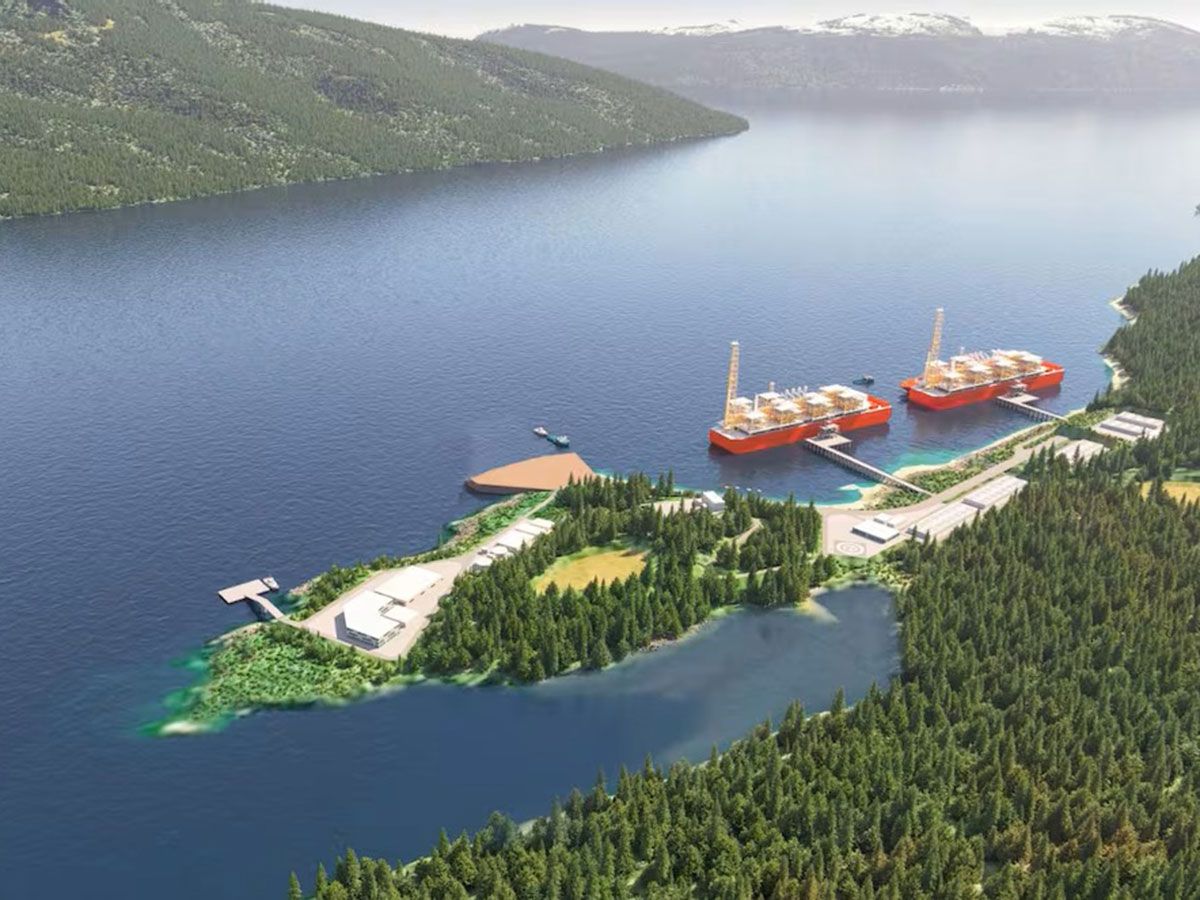 A rendering of the proposed Ksi Lisims LNG project in northern British Columbia.