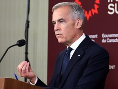 Prime Minister Mark Carney speaks during a press conference during the second day of the inaugural Canada Investment Summit in Toronto, Ont., on Sept. 15, 2026.