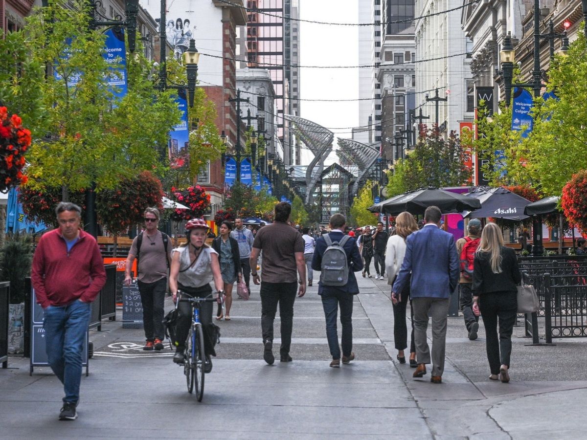 View of downtown Calgary, from the 8th Ave SE, on September 18, 2023, in Calgary, Canada.