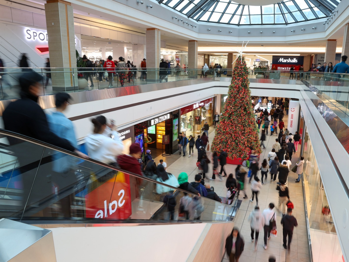 Shoppers walk at Fairview Mall during traditional Boxing Day holiday sales on December 26, 2023 in Toronto, Ontario.