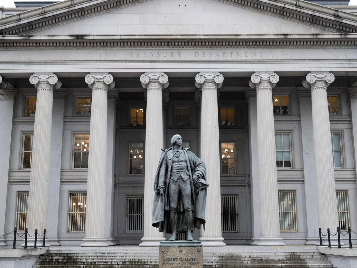 The US Treasury Department building is seen in Washington, DC, January 19, 2023