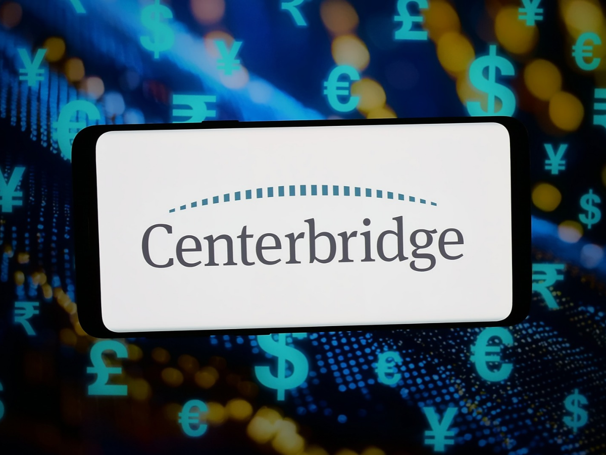 In this photo illustration, the US investment company Centerbridge Partners logo is seen displayed on a smartphone in front of abstract background on computer screen.
