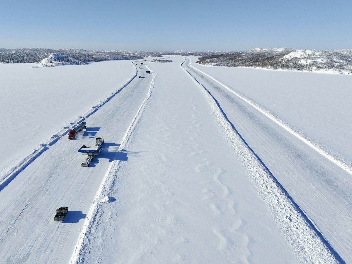 Tibbitt to Contwoyto winter road (aka ice road). Built upon a series of frozen lakes northeast of Yellowknife, the TCWR was the longest heavy-haul ice road on the planet, measuring 400km from tip to tail.