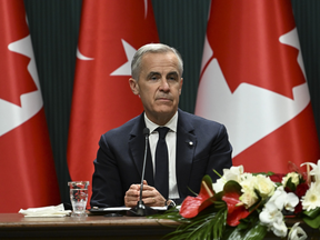 Turkish President Recep Tayyip Erdogan (not seen) and Canadian Prime Minister Mark Carney hold a joint press conference following their meeting in Ankara, Turkiye on October 22, 2026.