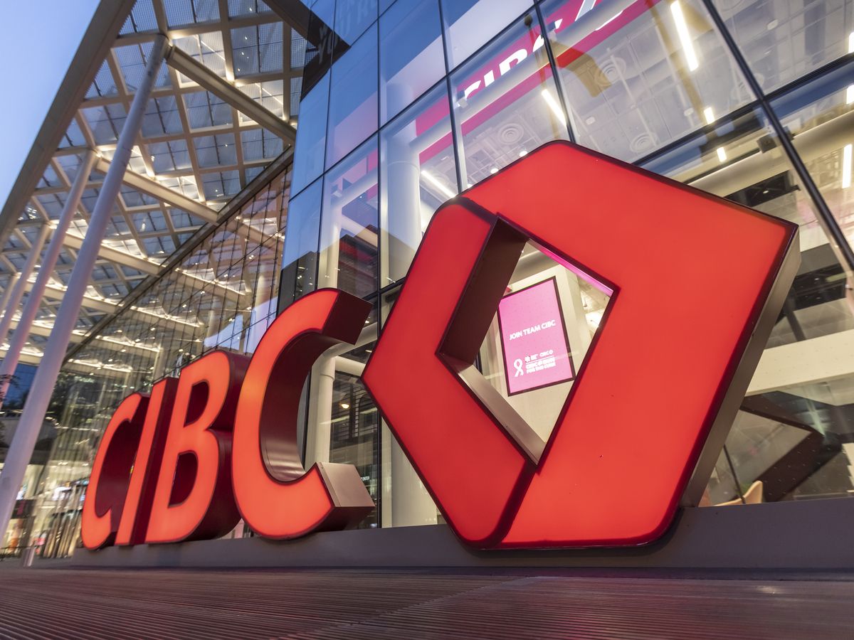 CIBC signage in Toronto’s Financial District on September 16, 2024.