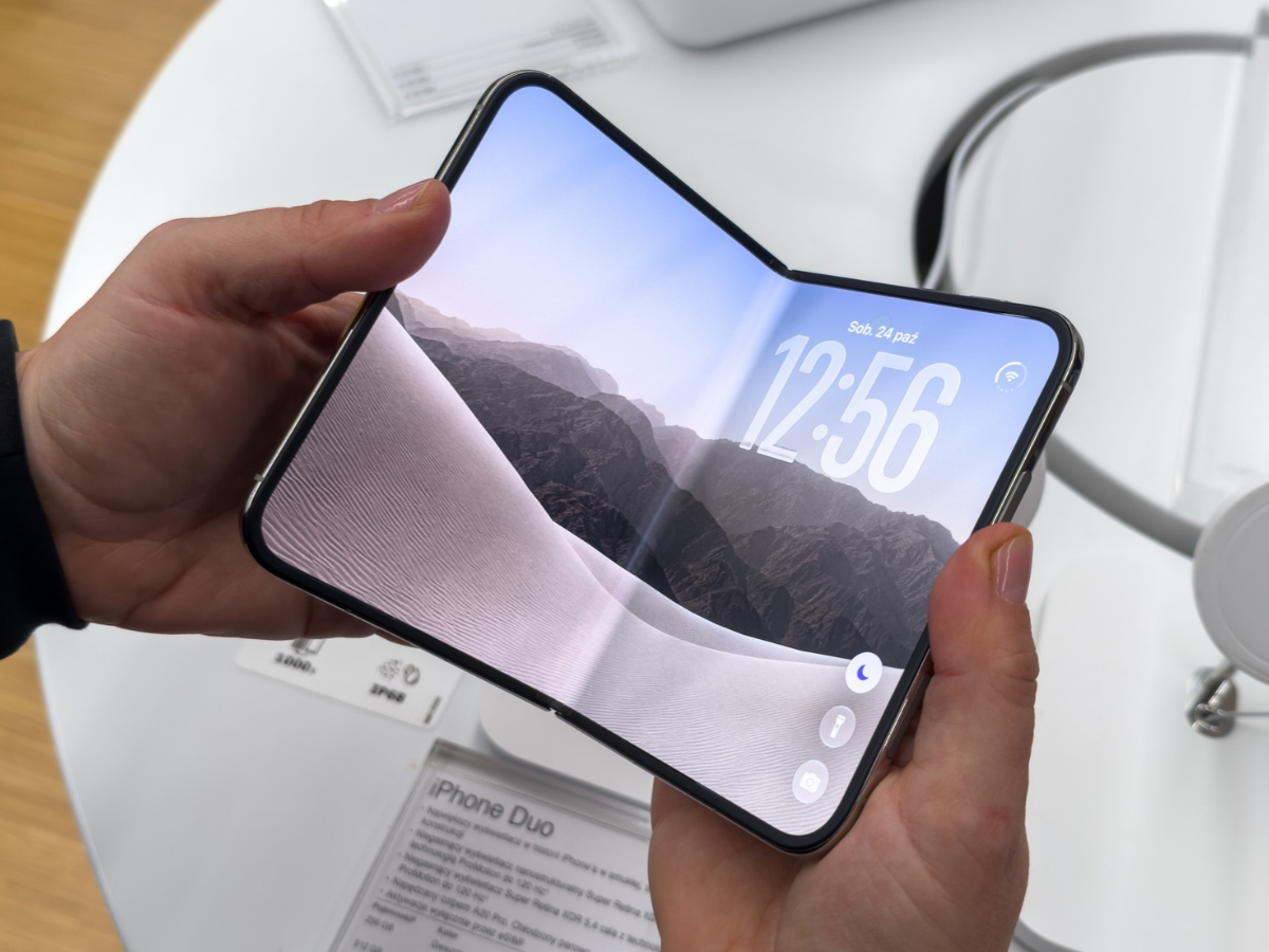 New Apple iPhone Duo is seen on display in a store in Krakow, Poland, on October 24, 2026.