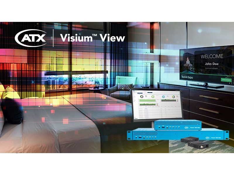 Centrally managed in-room display system scales from simple channel control to a full smart display on the TVs properties already have