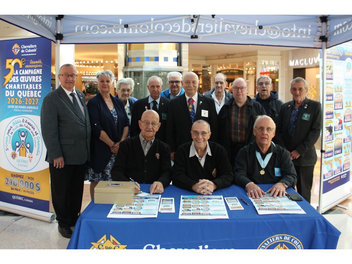 Members of the Knights of Columbus have begun selling tickets as part of a province-wide campaign to raise funds for worthy charitable organizations. This marks the 50th anniversary of the campaign which, according to organizers, has raised approximately 53 million dollars to help local causes. Photo: Knights of Columbus