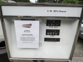 A West Vancouver gas station serving E85 fuel.