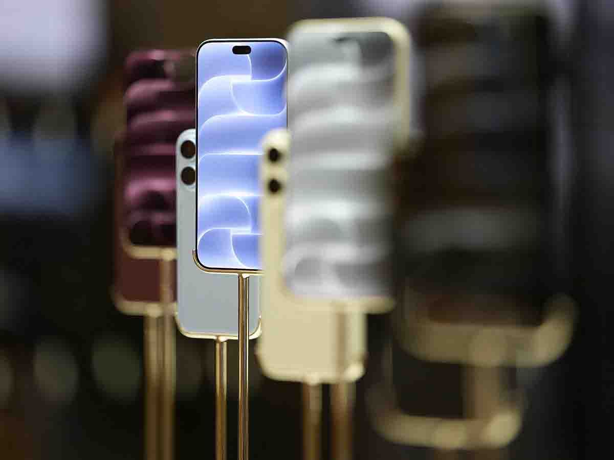 iPhone 18 smartphones are pictured on display at an Apple store in London on October 23, 2026. (Photo by Ben Stansall / AFP via Getty Images)