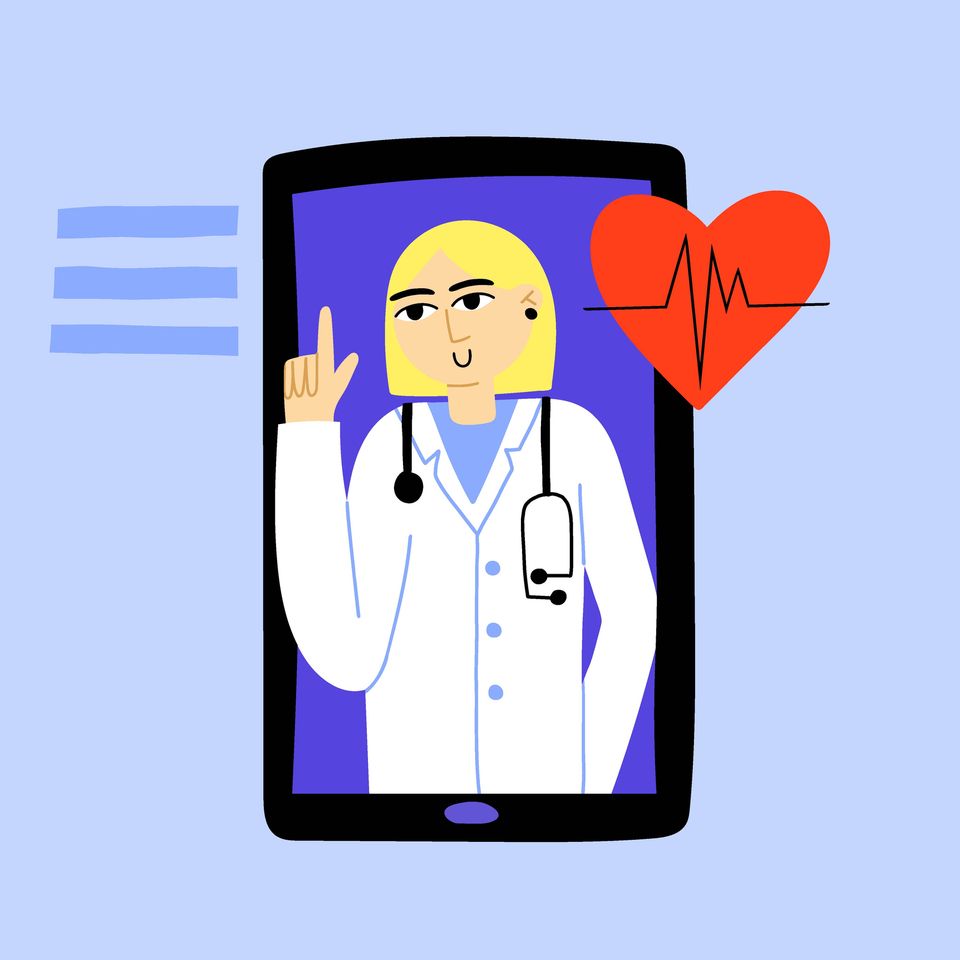illustration of doctor on phone