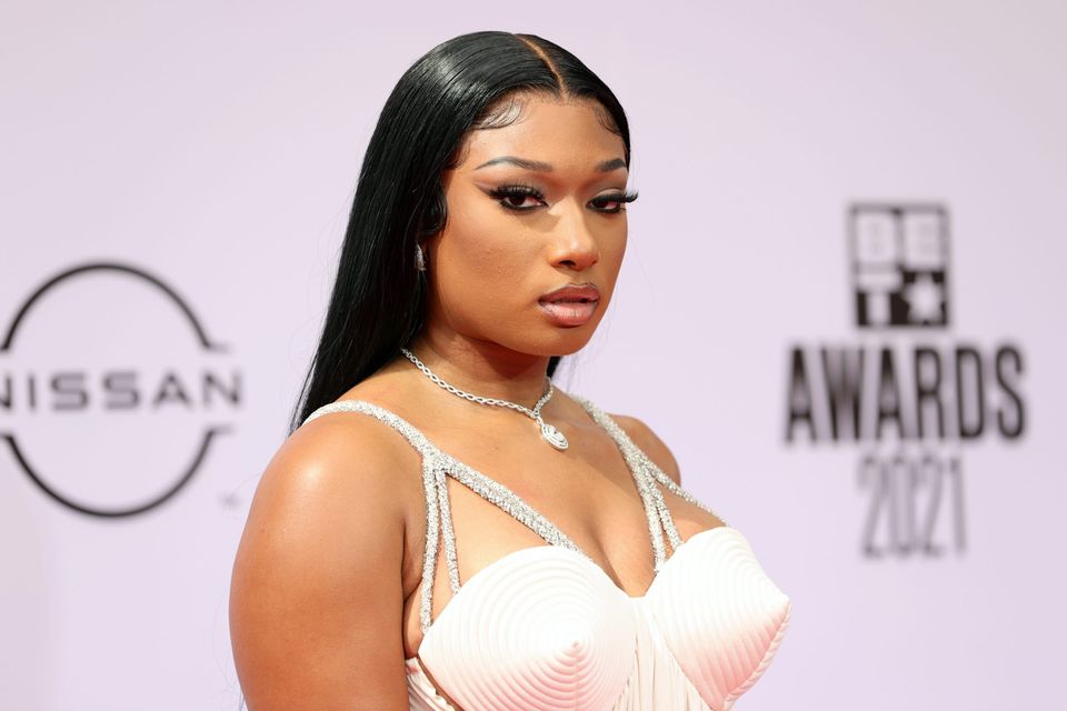 Megan Thee Stallion attends the BET Awards 2021 at Microsoft Theater on June 27, 2021 in Los Angeles, California. (Photo by Rich Fury/Getty Images)
