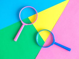 Magnifying glasses on colors