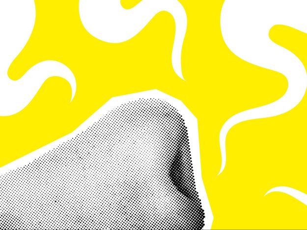 Human Nose Breathes In Odors. Vector Collage Halftone