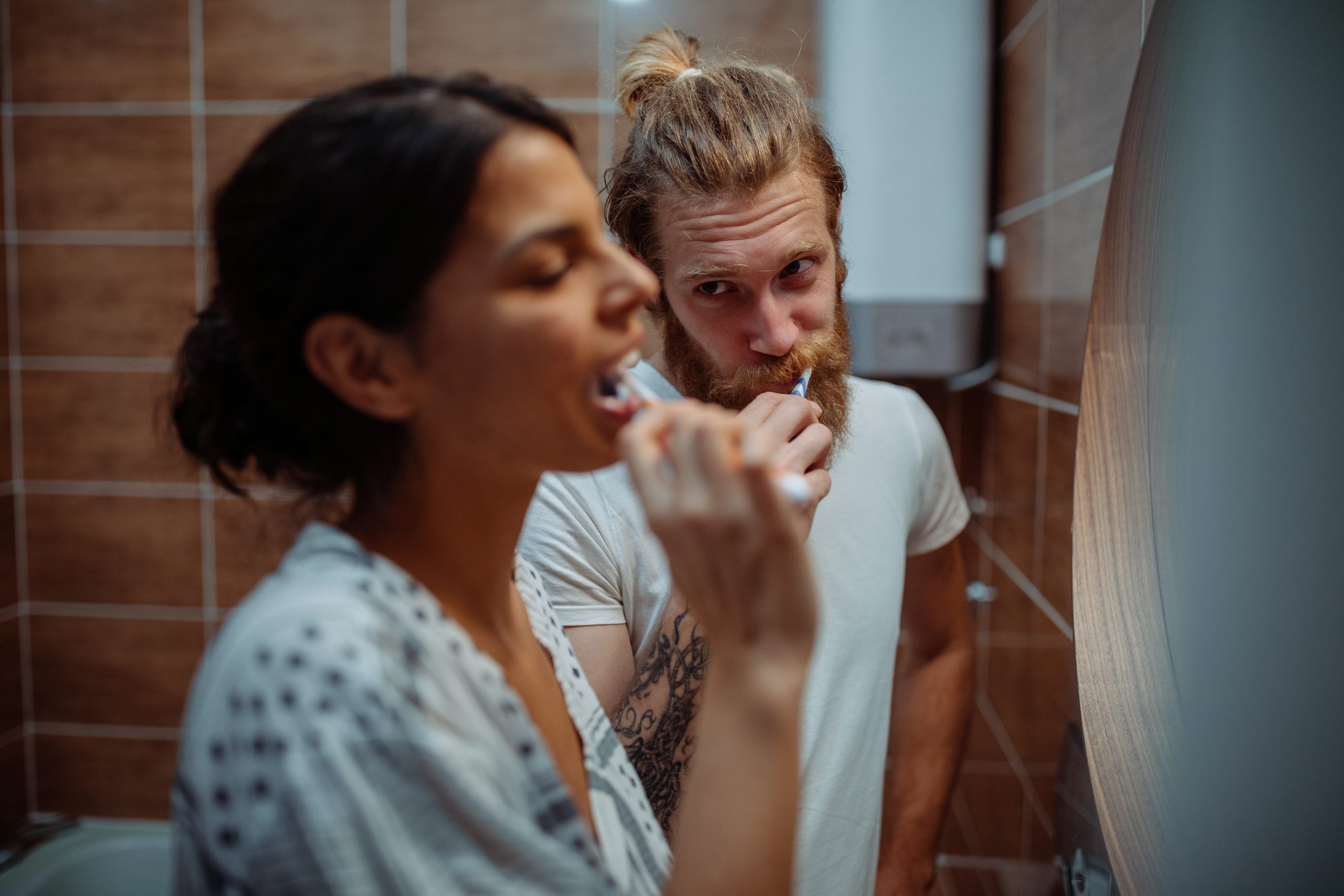 Sharing a toothbrush spreads germs. Duh. Stock/Getty