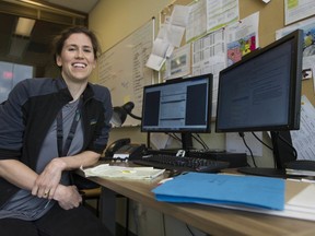 Public health nurse Mary Hein at work at her Vancouver Coastal Health office in Vancouver. Hein is a contact tracer for COVID-19 patients.
