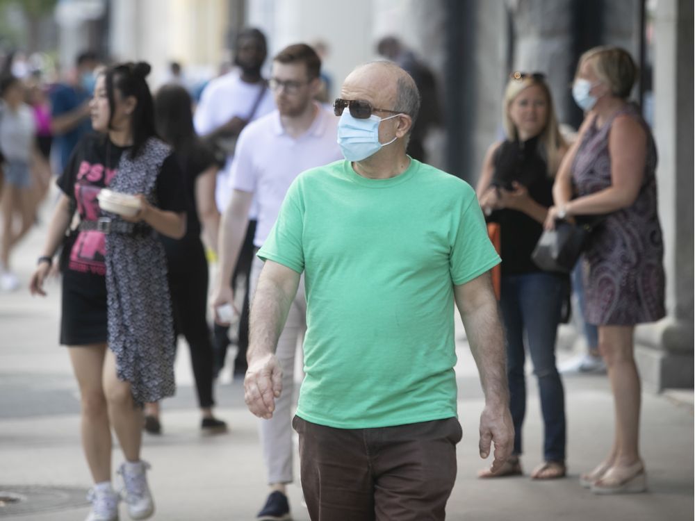 A new Statistics Canada survey reveals that only 52 per cent of Quebecers say they would wear a mask in public when physical distancing is difficult.