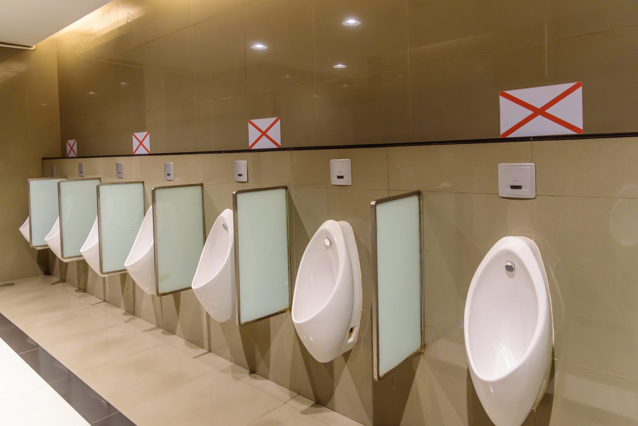 Public washrooms increase risk of COVID-19 exposure. Stock/Getty