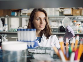 Dr. Carolina Tropini in a lab