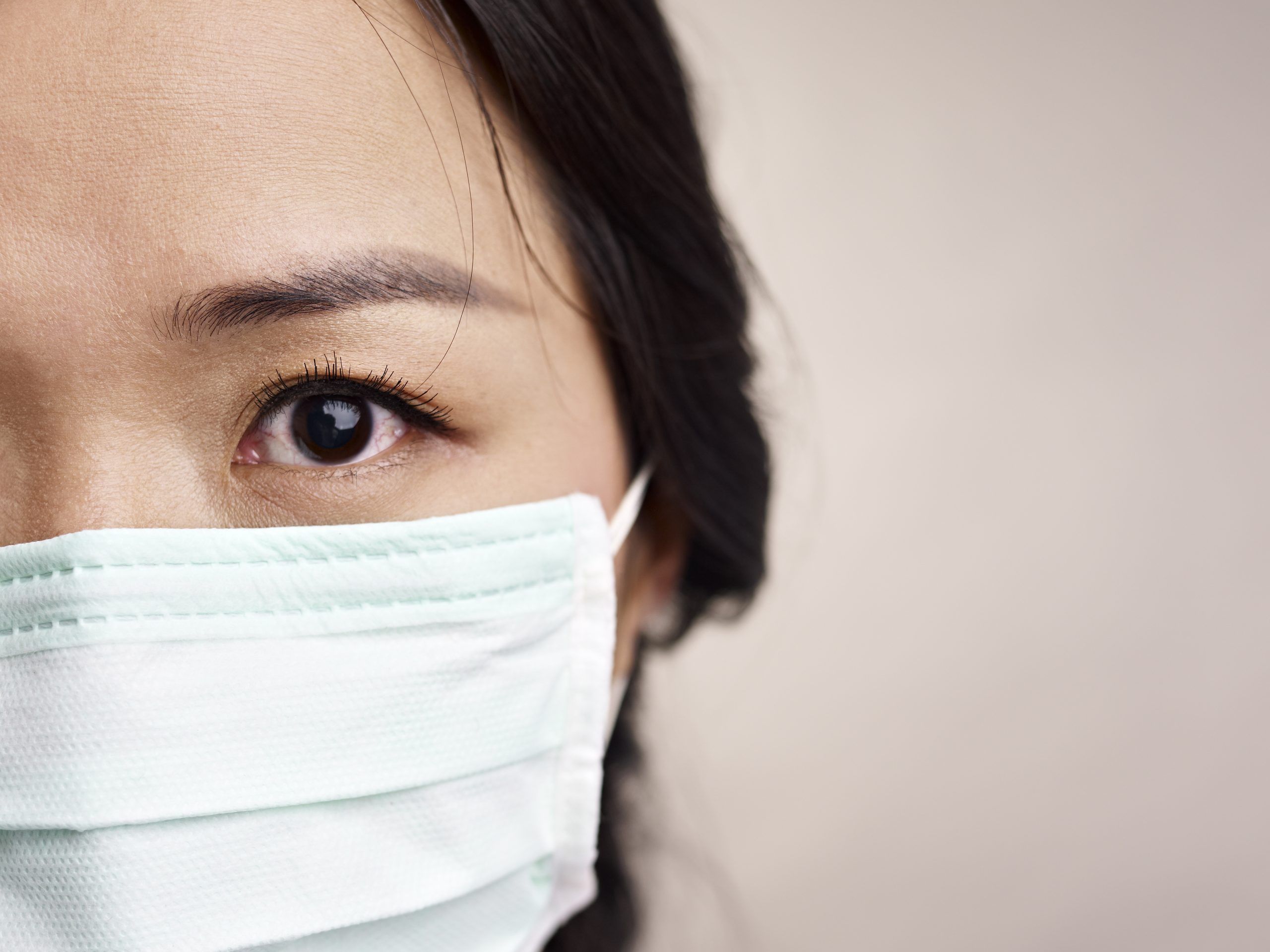 Face masks may increase the risk of dry, irritated eyes.
