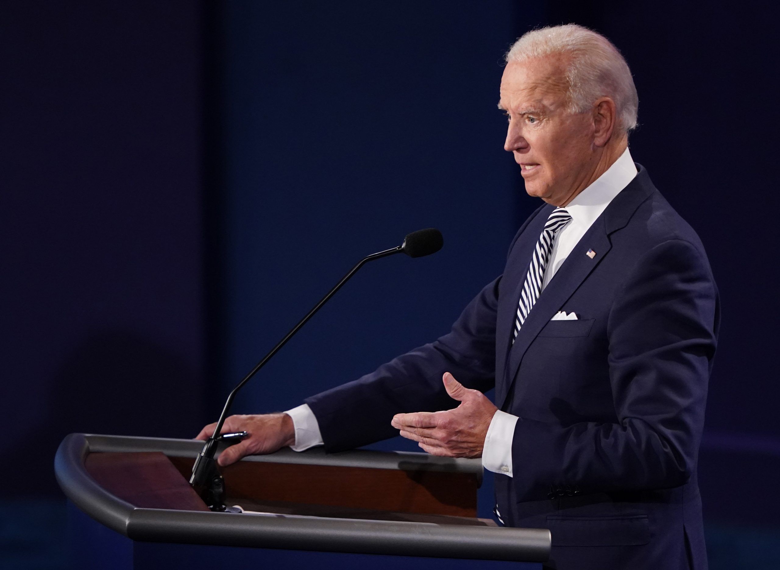 Joe Biden, 2020 Democratic presidential nominee, speaks during the first U.S. presidential debate hosted by Case Western Reserve University and the Cleveland Clinic in Cleveland, Ohio, U.S., on Tuesday, Sept. 29, 2020.