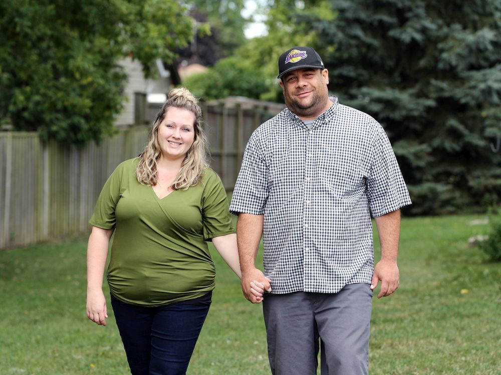 Jessica Bondy, left, and Shawn Byrne are shown Aug. 29, 2020, in Amherstburg. The two are this year's local ambassadors for the Kidney Foundation Walk in September. The couple also won an all-expenses paid wedding at Ambassador Golf Club next Valentine's Day.