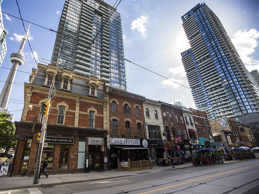 Restaurant strip along King St. W. is seen in downtown Toronto on Thursday September 3, 2020.