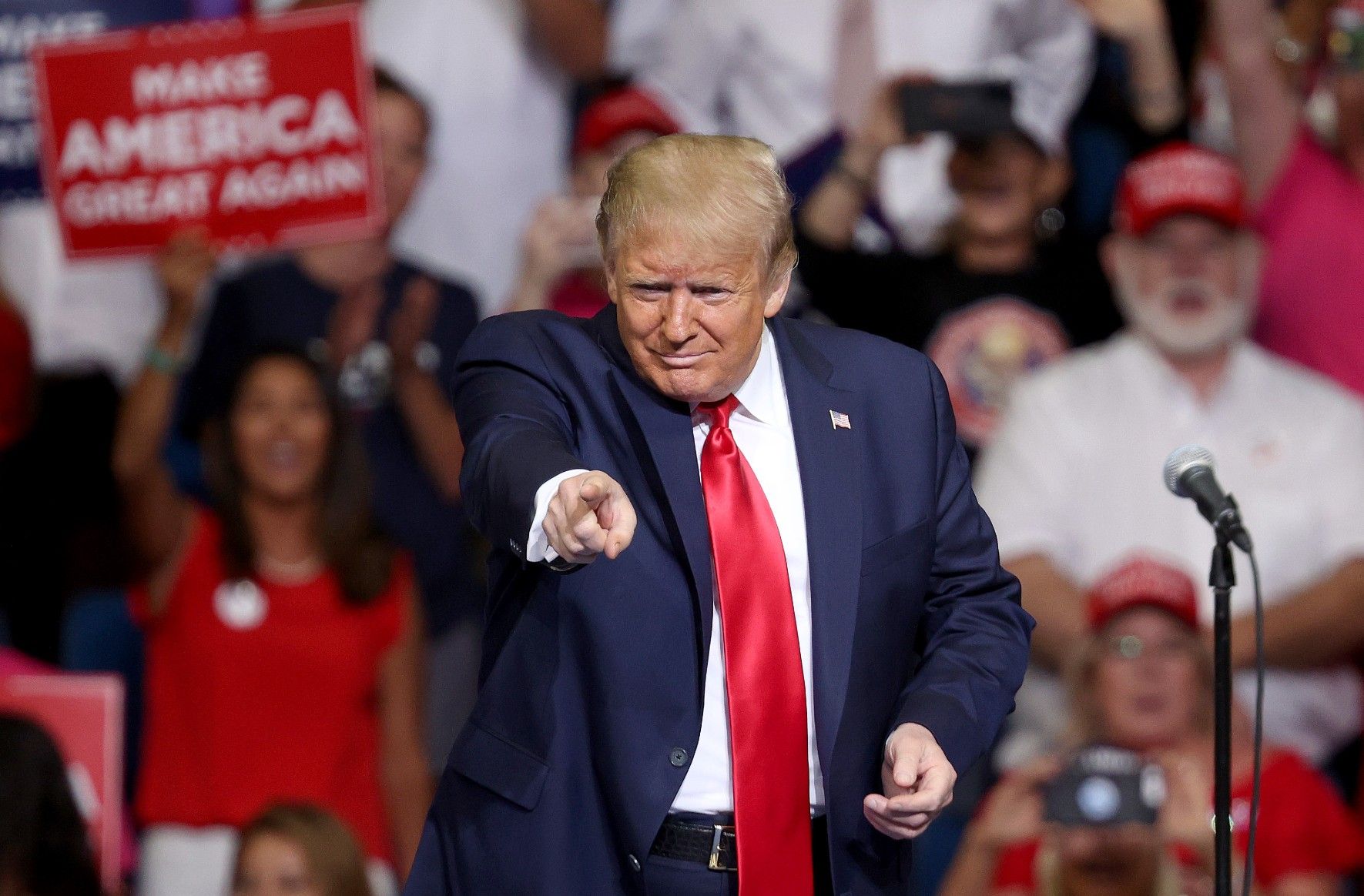  u.s. president donald trump arrives at a campaign rally at the bok center, june 20, 2020 in tulsa, oklahoma. trump is holding his first political rally since the start of the coronavirus pandemic at the bok center today while infection rates in the state of oklahoma continue to rise.