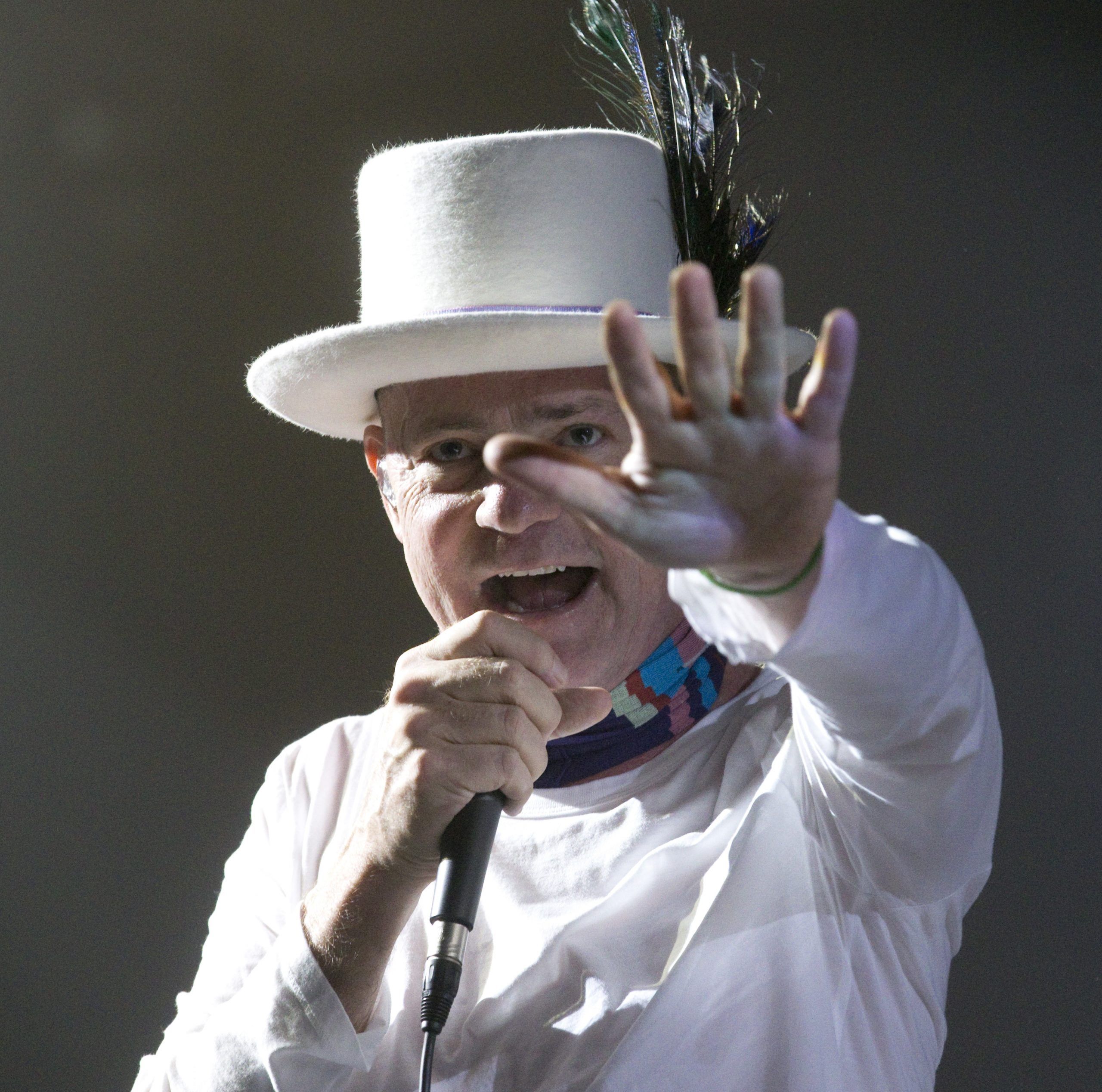 The Tragically Hip singer Gord Downie performs at Budweiser Gardens in London, Ont. on Monday August 8, 2016. 