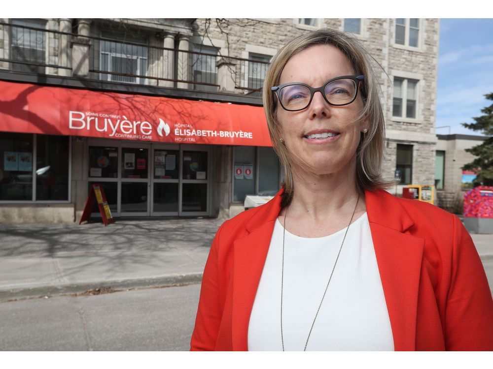 Dr. Elizabeth Muggah, head of the Ontario College of Family physicians, in front of the Bruyere Family Health Team in Ottawa.