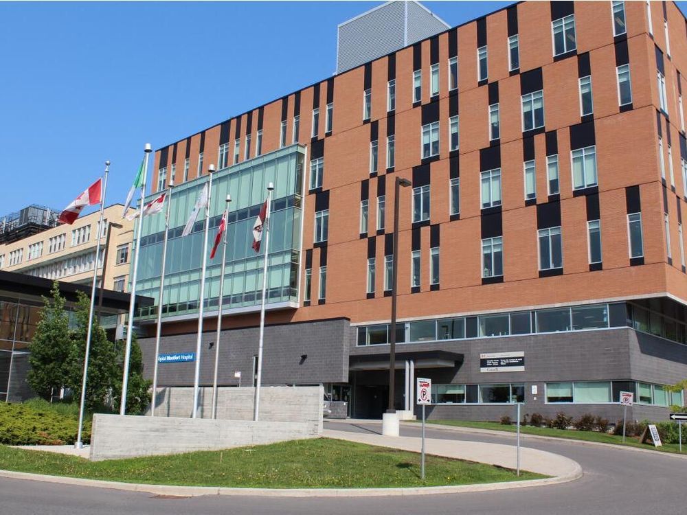 this is the front exterior of the montfort hospital in ottawa, july 2014. photo courtesy the montfort hospital.