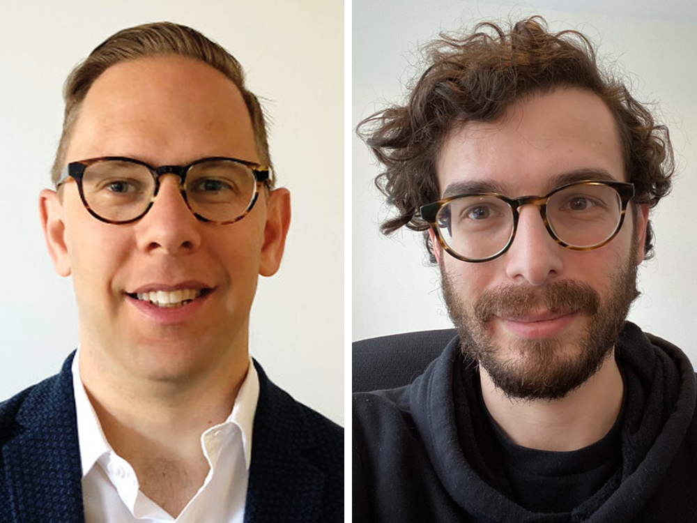 two of the faces behind the online tools that are helping canadians book covid-19 vaccine appointments. daniel charles (left) is with vaccine finder toronto, while josh kalpin (right) is helping people track down open appointments through vaccine hunters canada