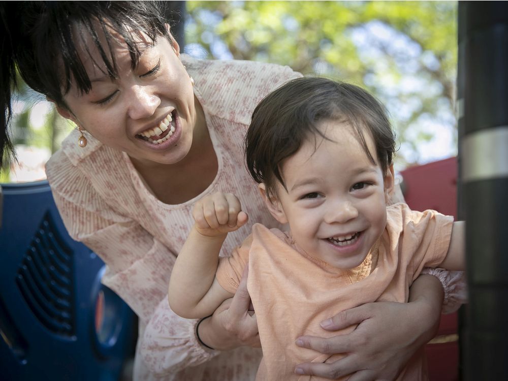 Lionel Ducharme, 2 1/2. with his mother, Dr. Vi Nguyen. Nguyen is a reproductive psychiatrist concerned with the mental health of women around issues of pregnancy and childbirth.