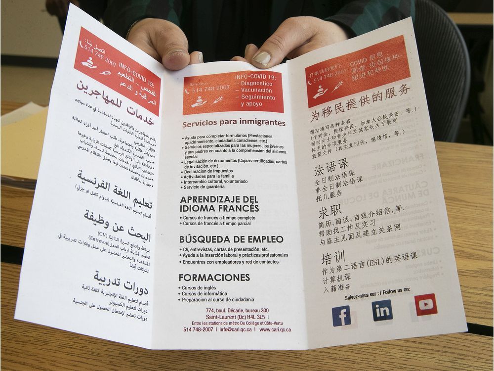 a multilingual leaflet given to members of the st-laurent borough by the community group cari. to convince the unvaccinated to get their shots, we have to take some tricks from political campaigns, emilie nicolas writes.