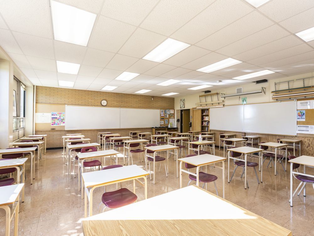 pictured is a classroom in henry wise wood high school that could accommodate a cohort of up to 38 students on friday, aug. 28, 2020.