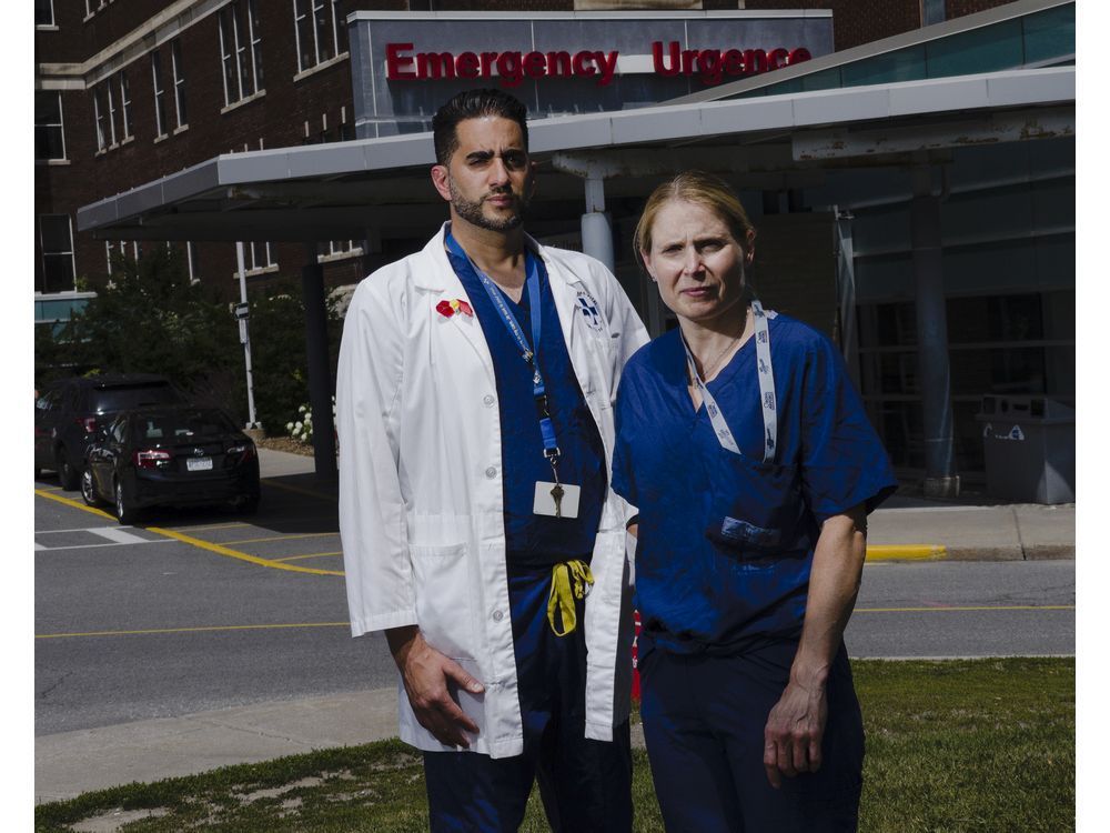 dr. jacinthe lampron (right) and dr. maher matar are trauma surgeons at the ottawa hospital.