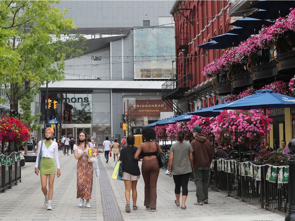 ottawa - july 5, 2021 - tourism returning to the byward market in ottawa monday.