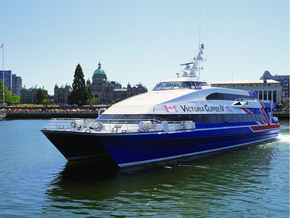 and as the border opens to u.s. visitors by land and air, a seattle ferry company says it is being unfairly treated because it can't operate between seattle and victoria