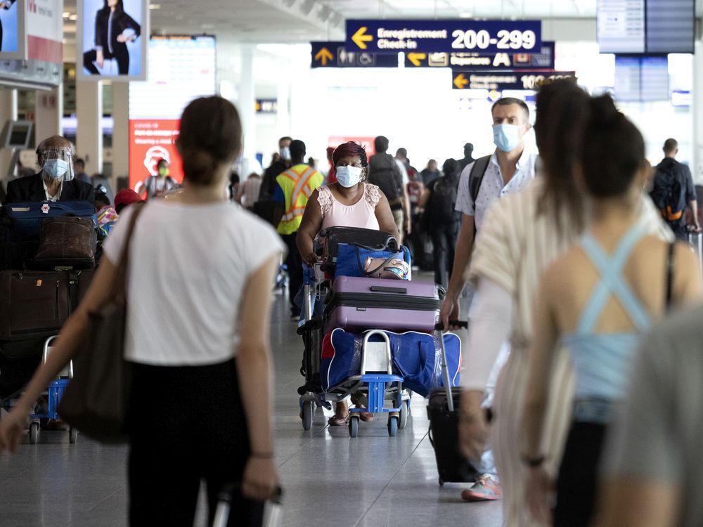 "as it stands, airline passengers may experience serious cognitive dissonance seeing signs posted all over airports warning them to stay two metres apart, then being shoe-horned onto an airplane in close quarters with hundreds of strangers for hours on end," allison hanes writes.