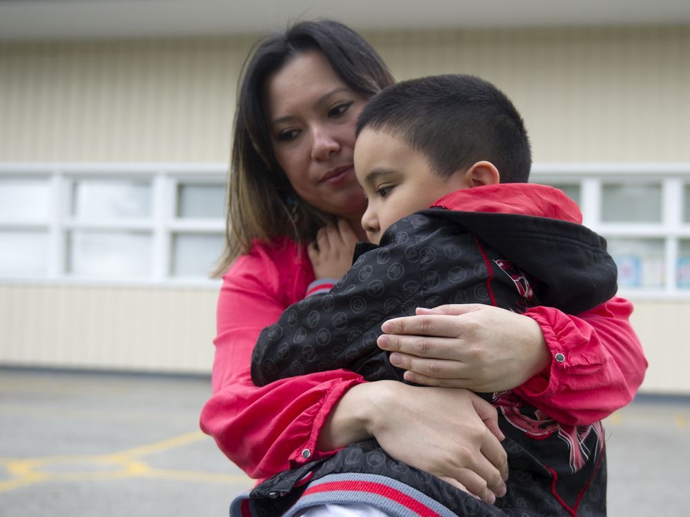 kaye banez and her son lazarus on aug. 20, 2020. the richmond mom has decided to home-school her two children this year as covid-19 case counts once again climb.