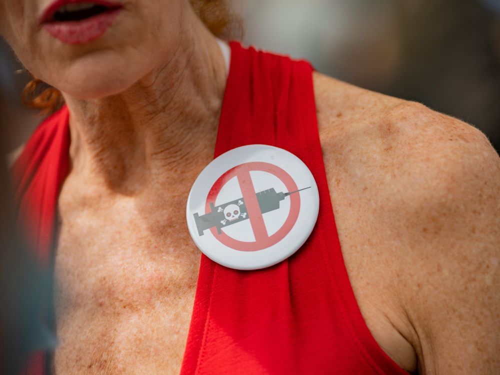 anti-mandatory vaccine protests have sprung up around the world, including this protest in new york earlier this month.