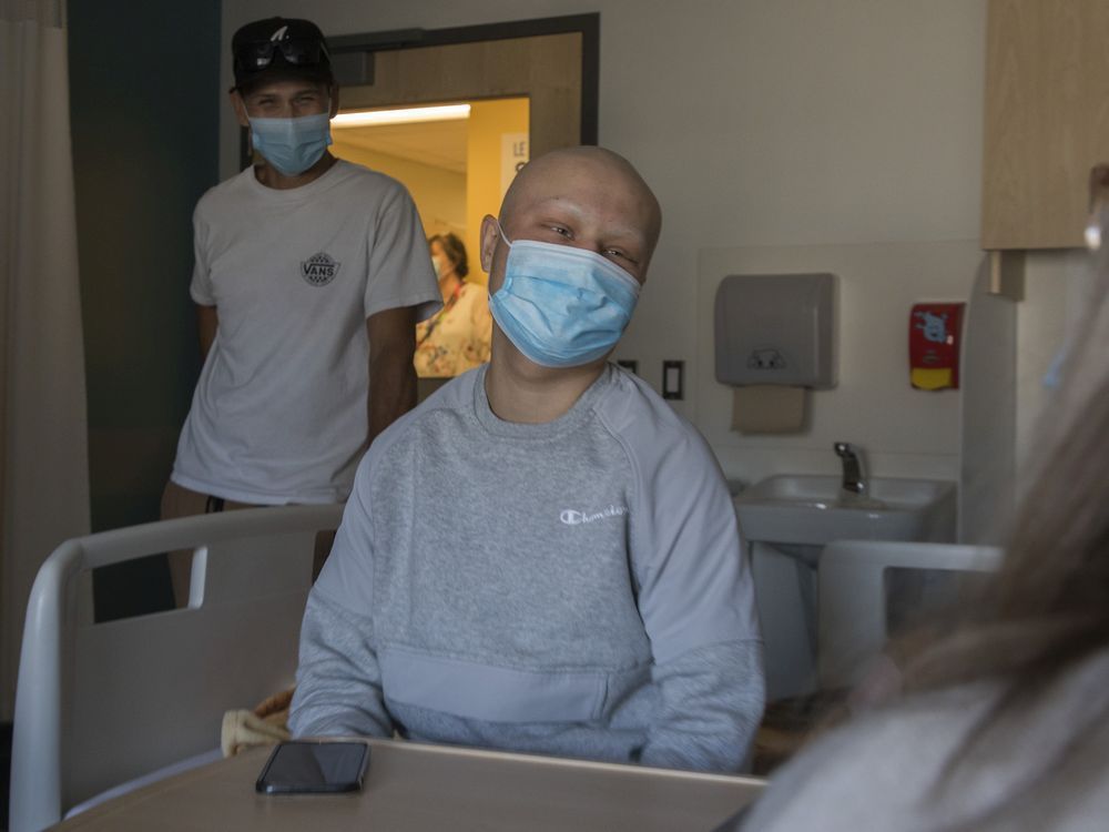 “For sure, I won’t be able to do the same things as before, but I will try to do the maximum with what I can do,” says 17-year-old cancer survivor Philippe Villeneuve, with mother Sonia Bellefleur and father Martin Villeneuve Monday, September 20, 2021 at the Montreal Children's Hospital.