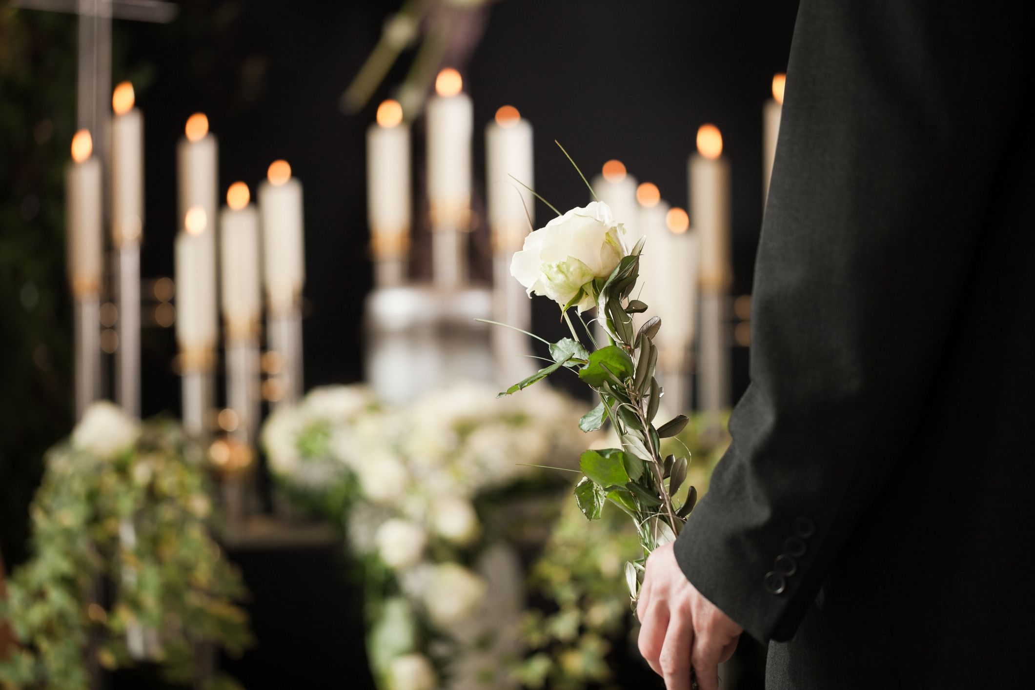 A man at a funeral.