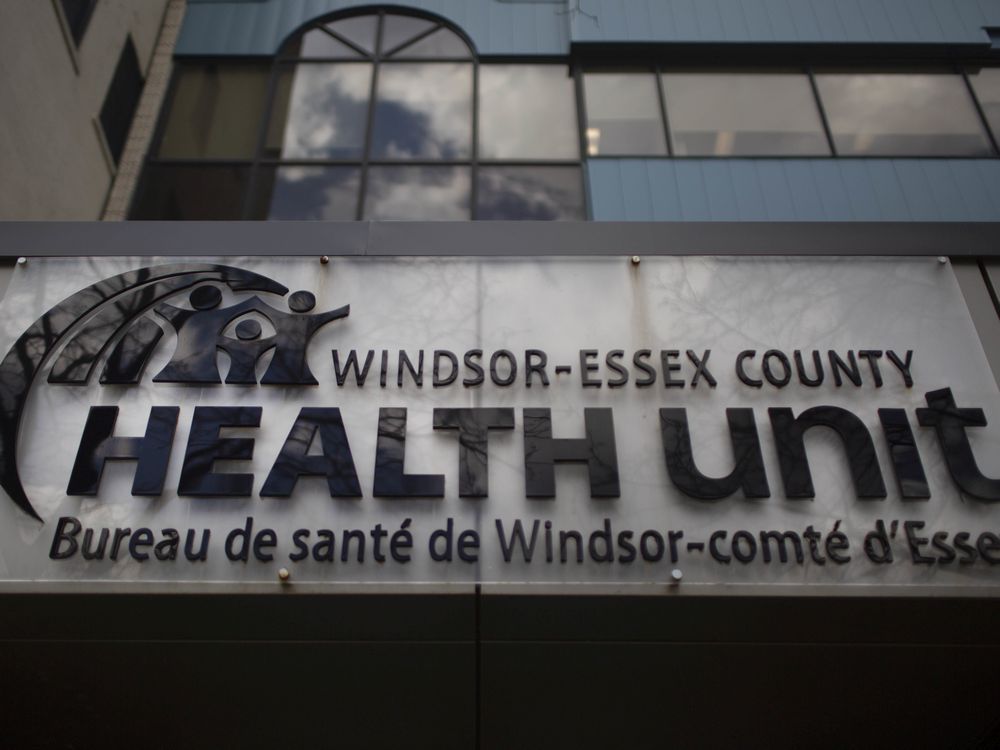 the entrance to the windsor-essex county health unit.