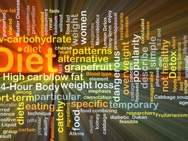 Fad diet background concept glowing