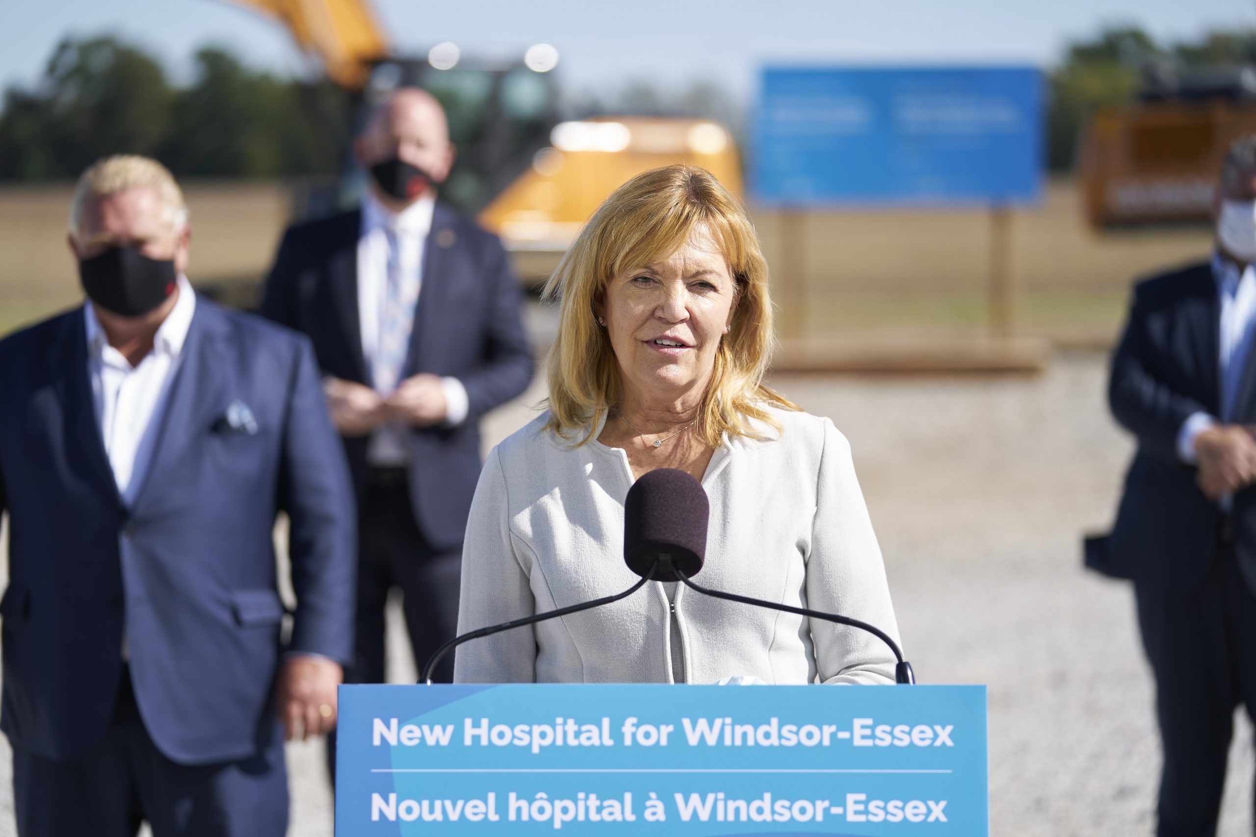 Ontario’s Minister of Health Christine Elliott makes an announcement for the funding of a new hospital in Windsor on Monday, October 18, 2021.