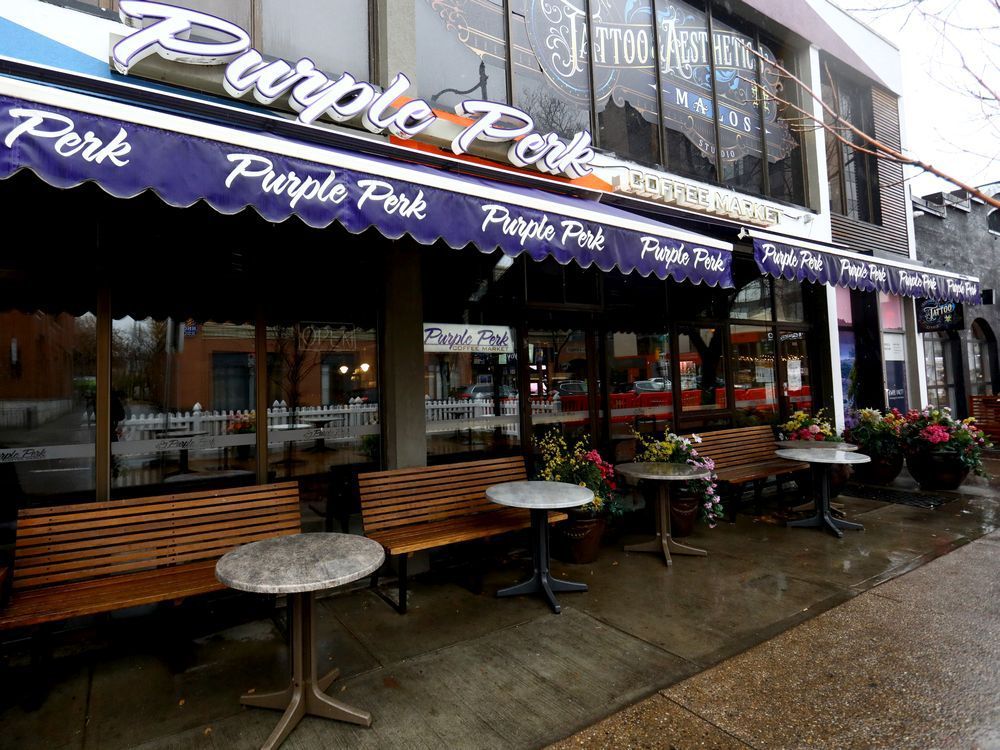 two calgary-area restaurants including the purple perk have been reprimanded by alberta health services for not following provincial health orders in calgary on saturday, october 23, 2021.