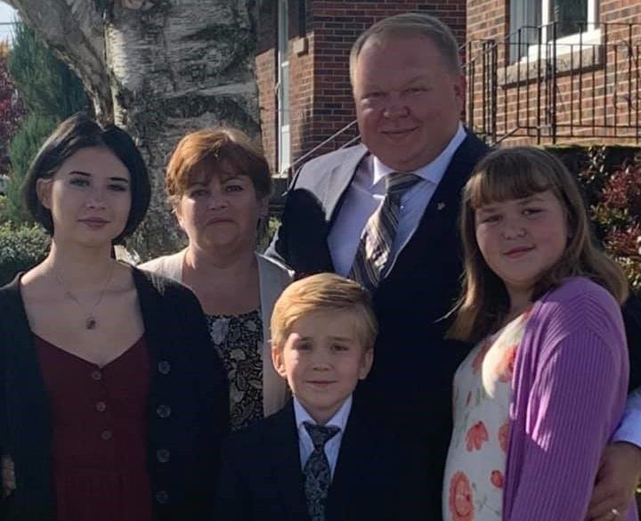 Nicole Cleaver, second from left, with her husband and children. SUPPLIED