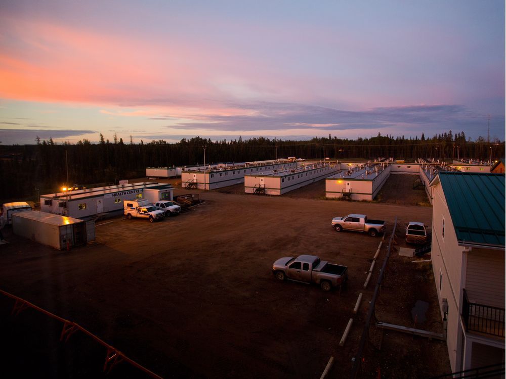 an early morning view of some of the lodging facilities at the cenovus christina lake sagd oilsands facility near conklin, alta., 120 kilometres south of fort mcmurray, alta. on august 27, 2013.